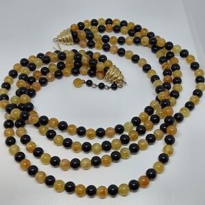 * Vintage Japan 4 strand Fall Colors choker necklace up to 20"